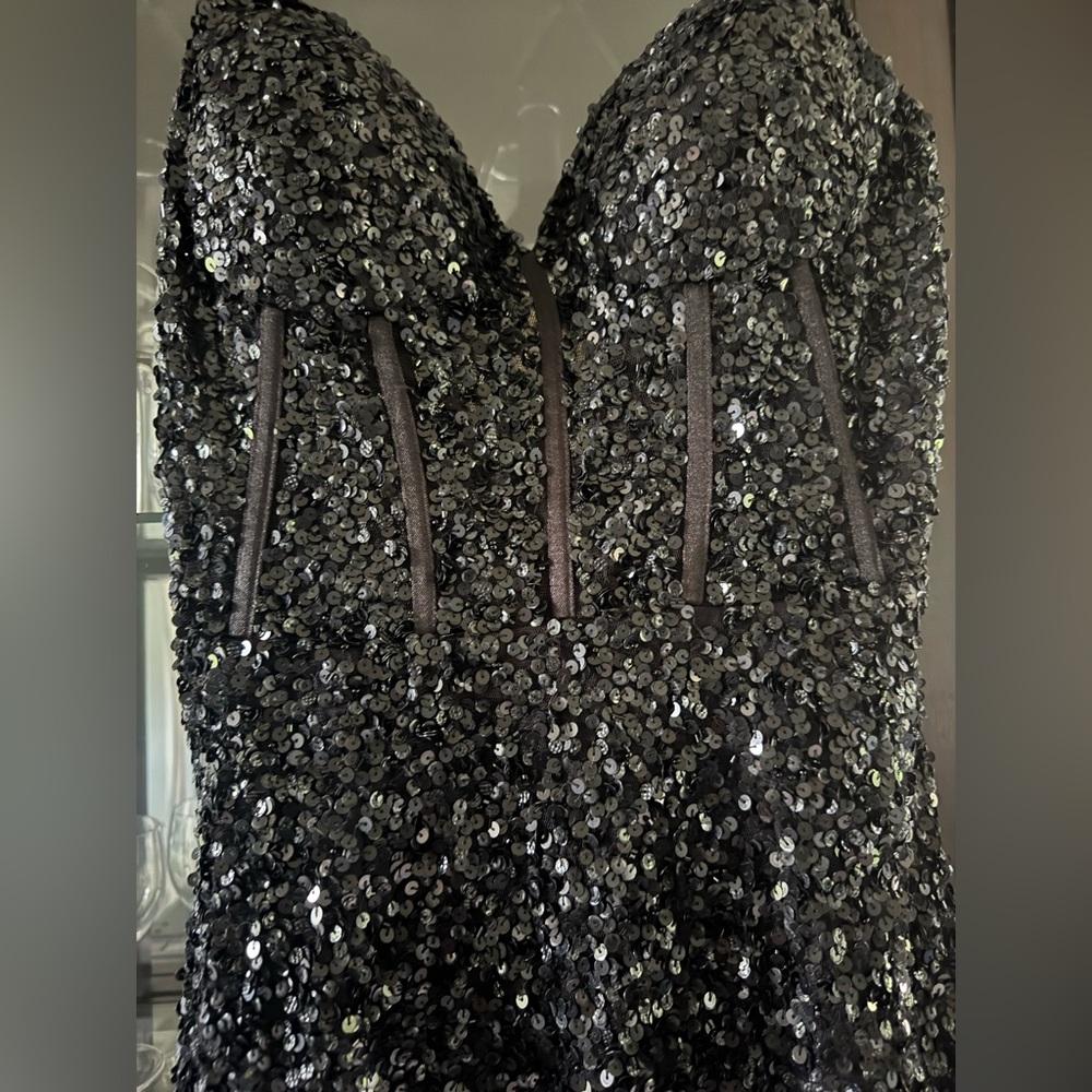 Black Sequin Corset Dress by Chandalier (Size 0)